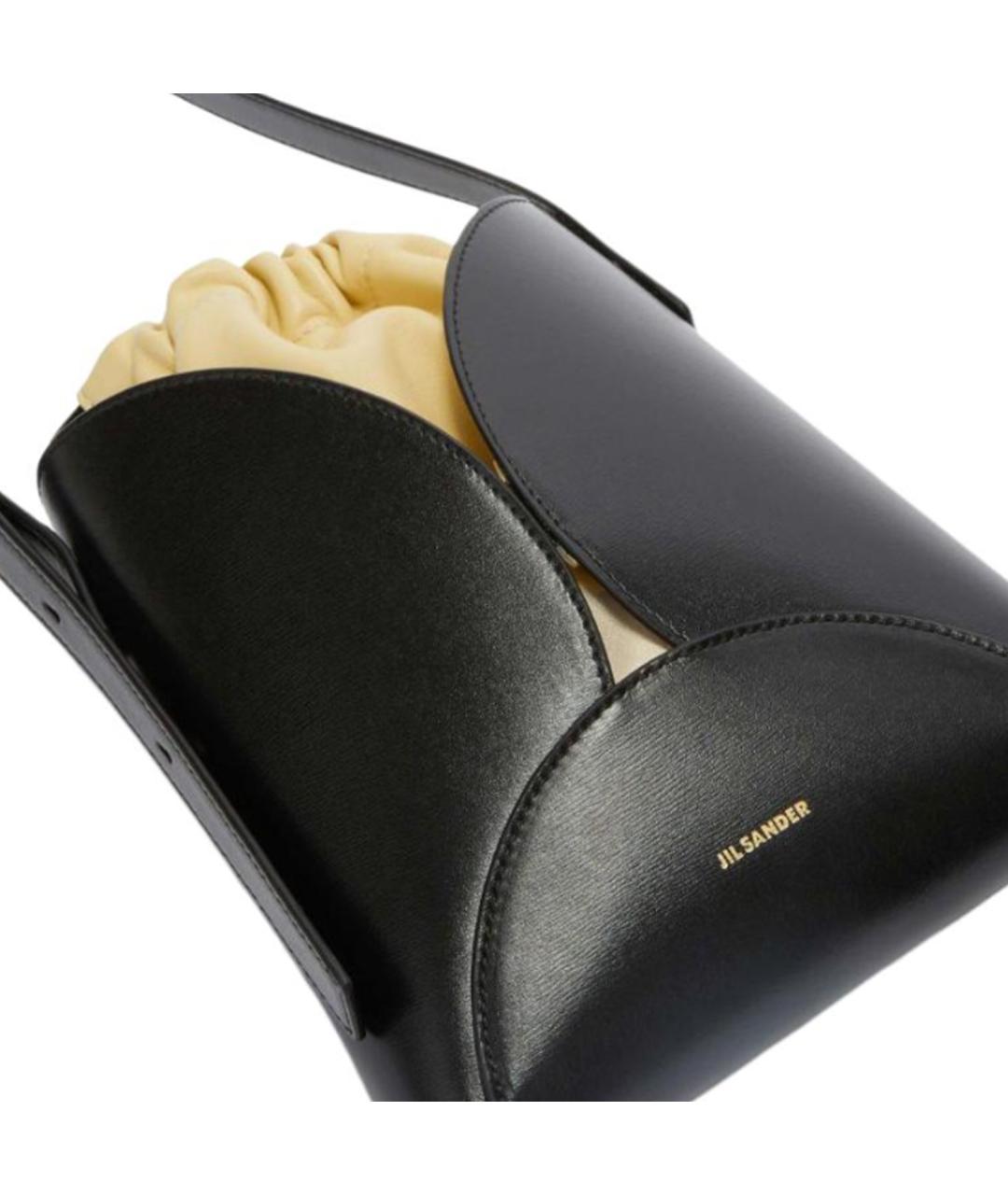 JIL SANDER Черная кожаная сумка через плечо, фото 3