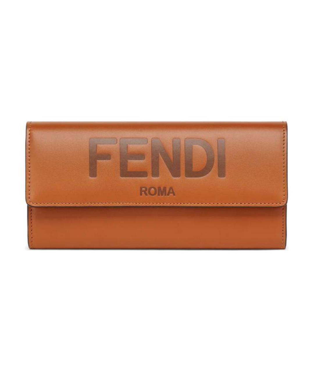 FENDI Коричневый кожаный кошелек, фото 1