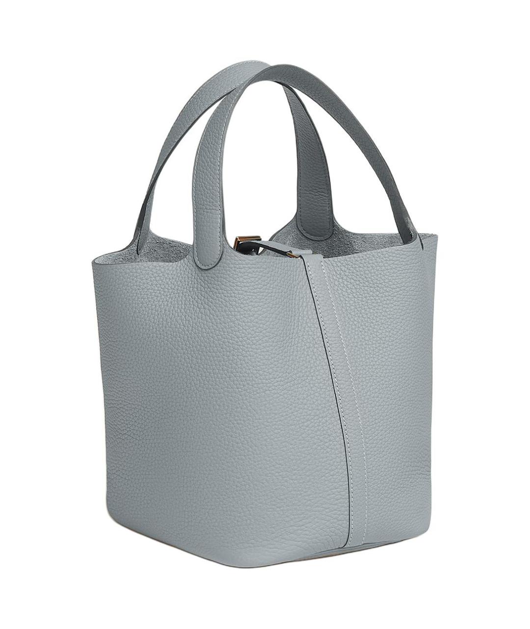 HERMES Серая кожаная сумка через плечо, фото 3