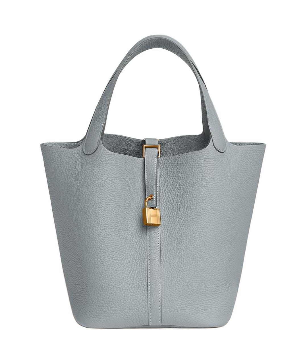 HERMES Серая кожаная сумка через плечо, фото 1