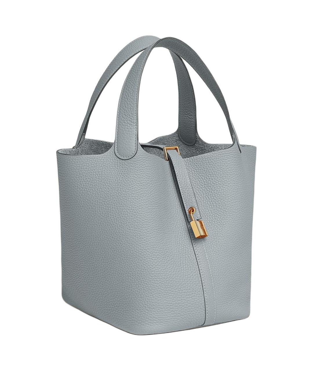 HERMES Серая кожаная сумка через плечо, фото 2