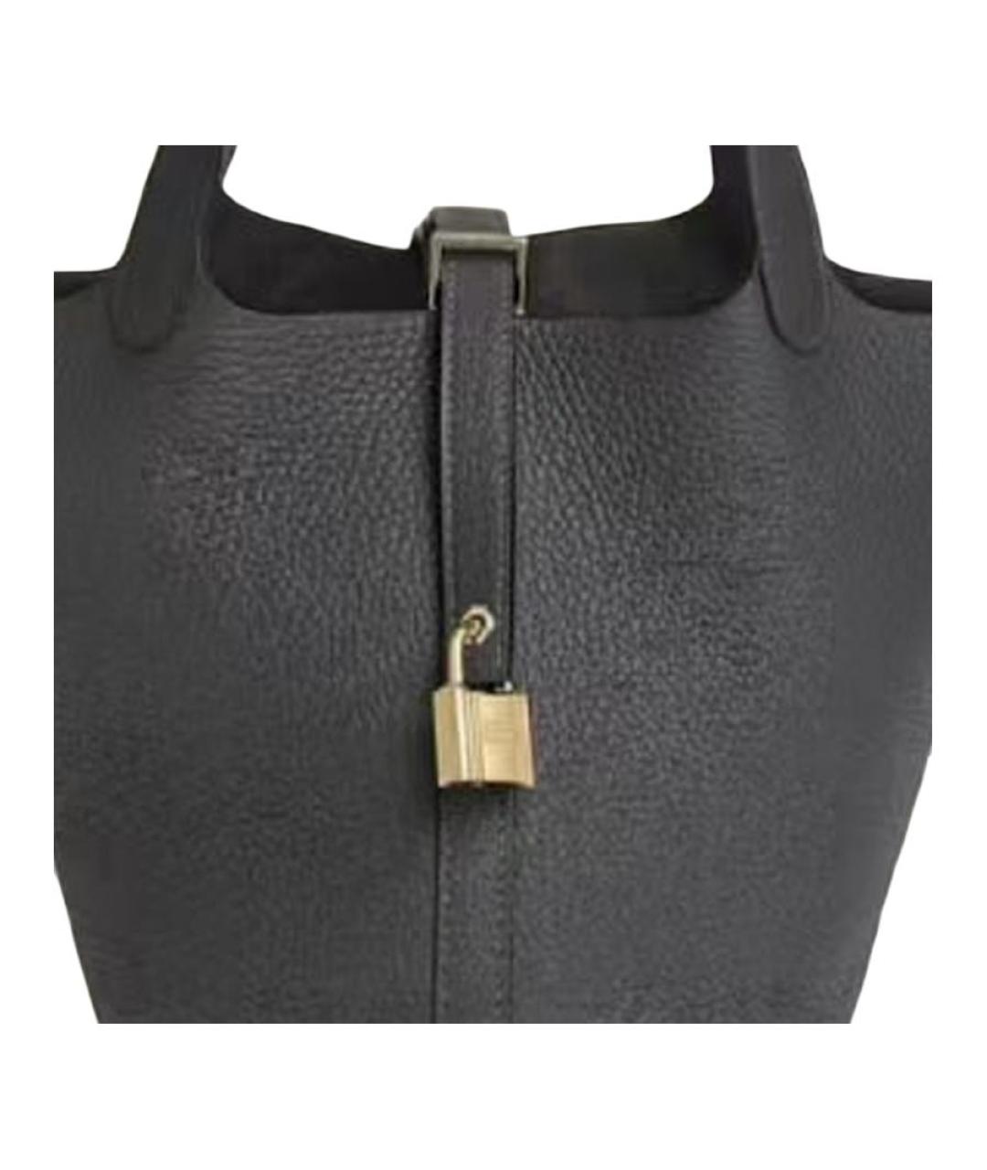 HERMES Серая кожаная сумка с короткими ручками, фото 2