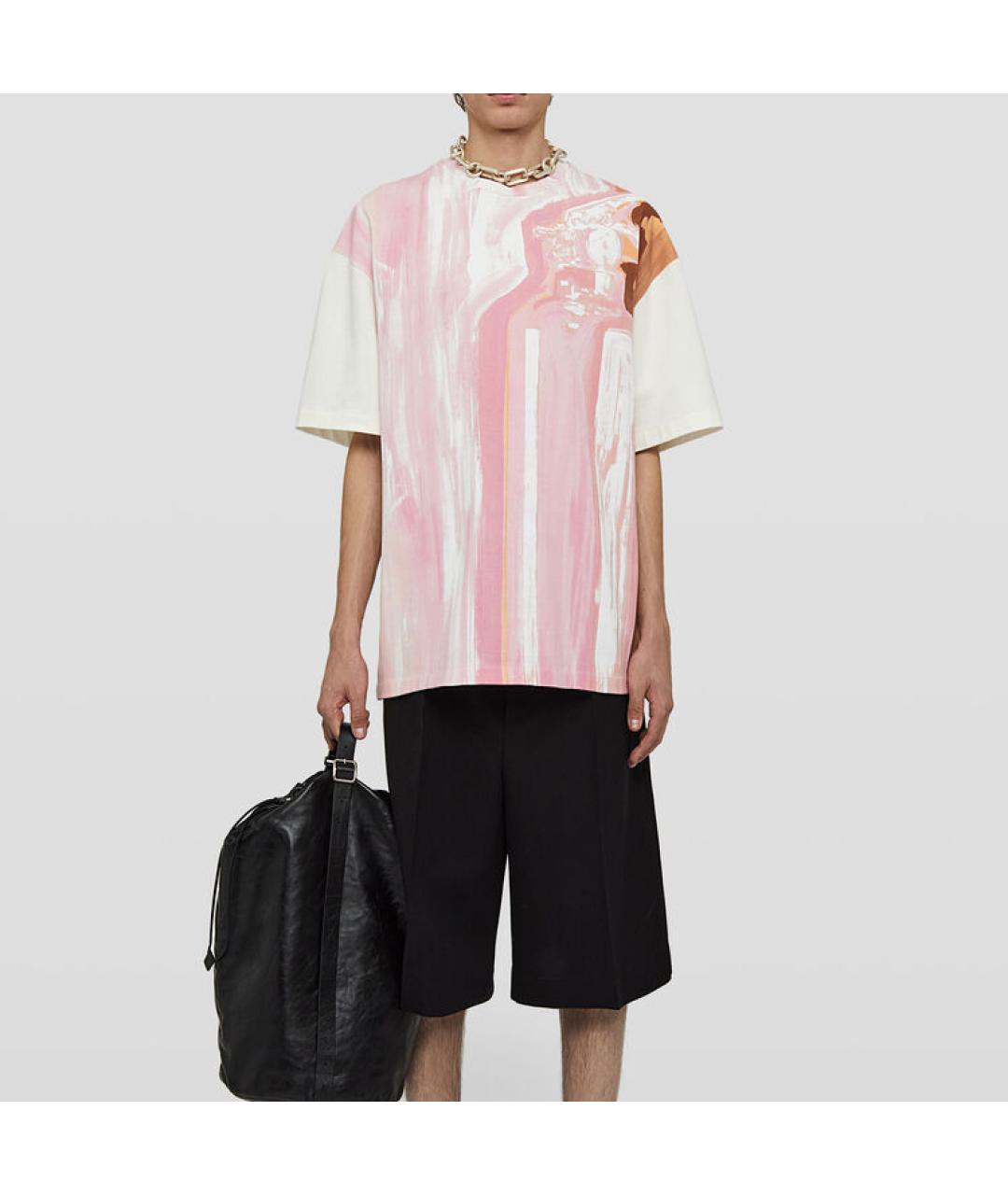 JIL SANDER Розовая хлопковая футболка, фото 2