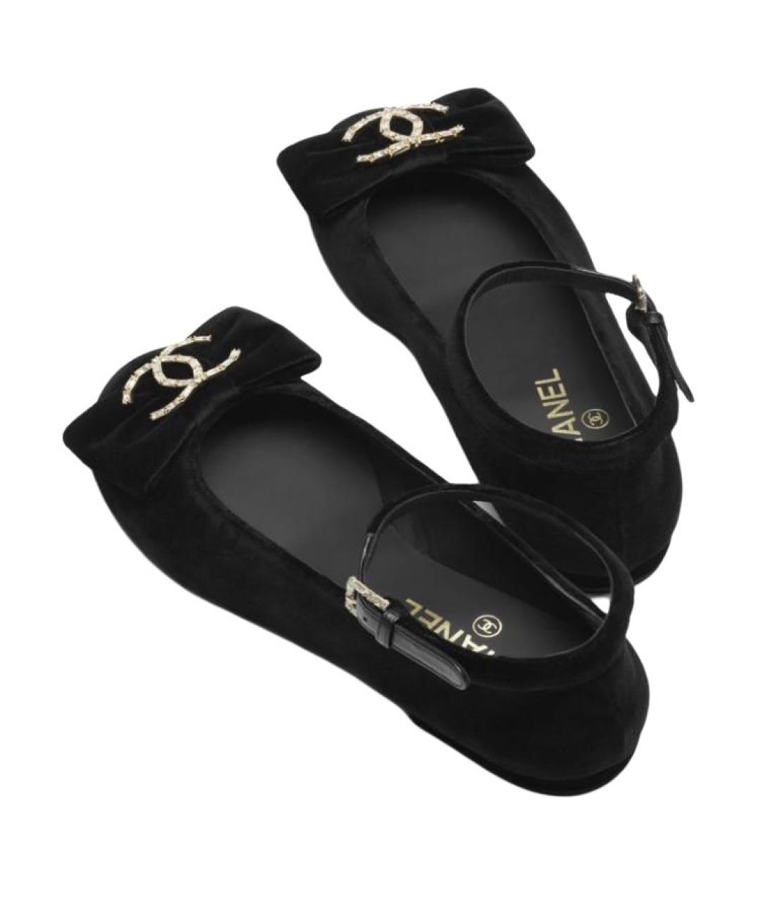 CHANEL Черные балетки, фото 4