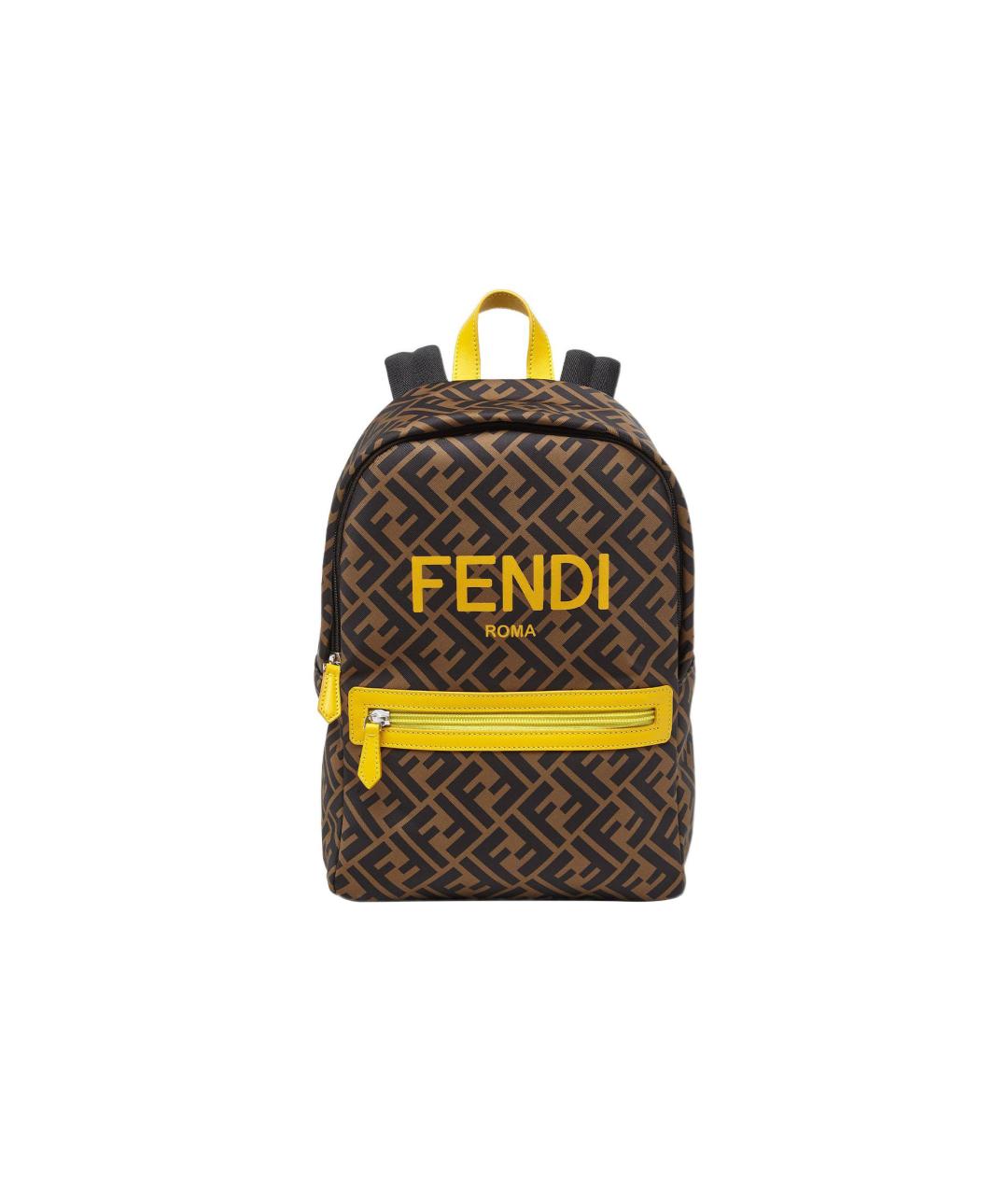 FENDI Коричневый тканевый рюкзак, фото 1