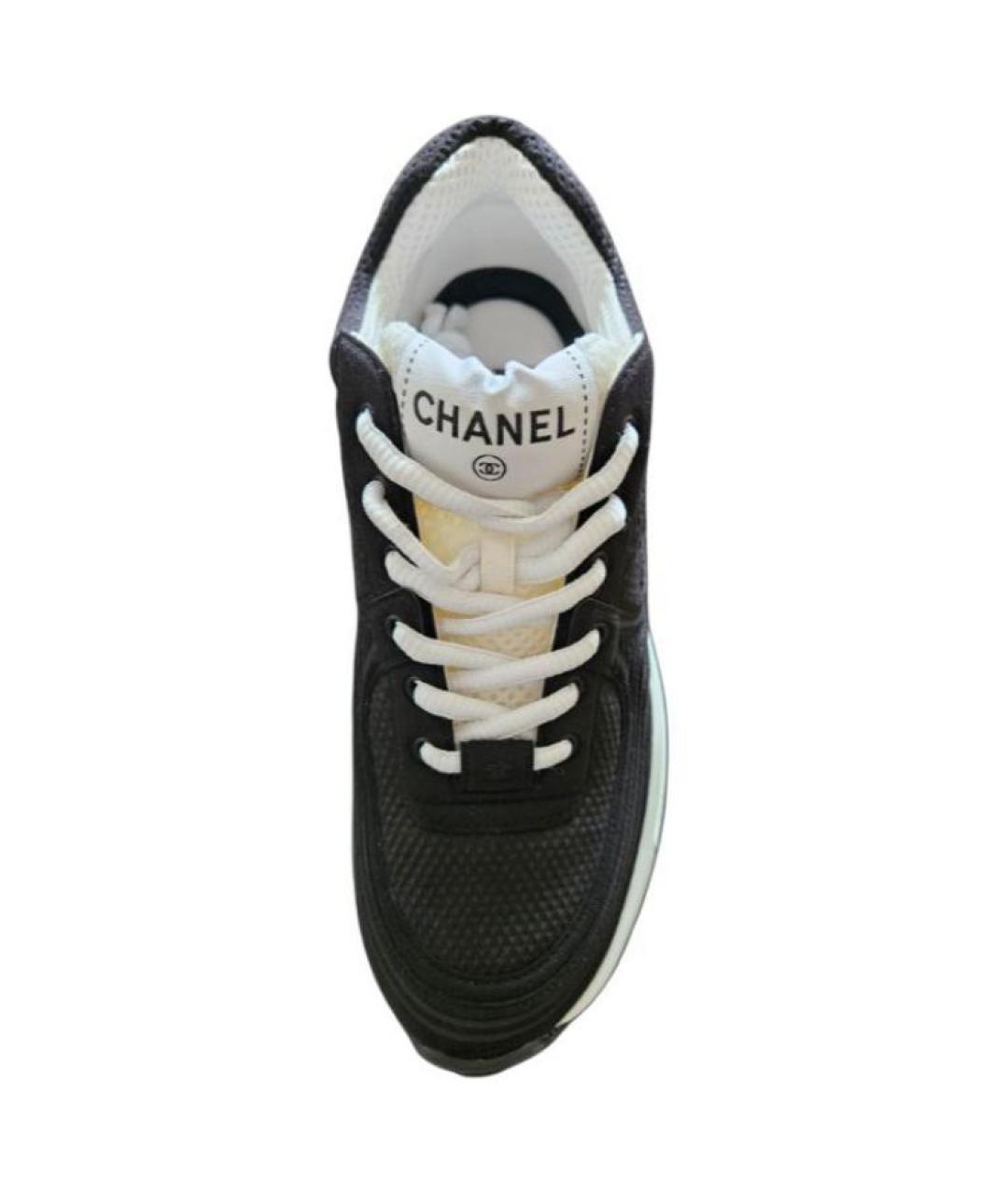 CHANEL Черные текстильные кроссовки, фото 3