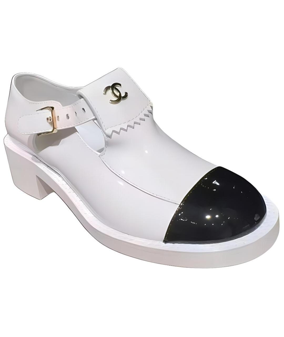 CHANEL Белые кожаные туфли, фото 1