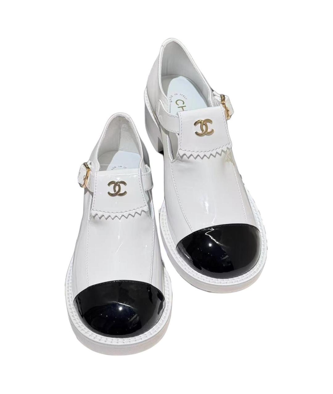 CHANEL Белые кожаные туфли, фото 3