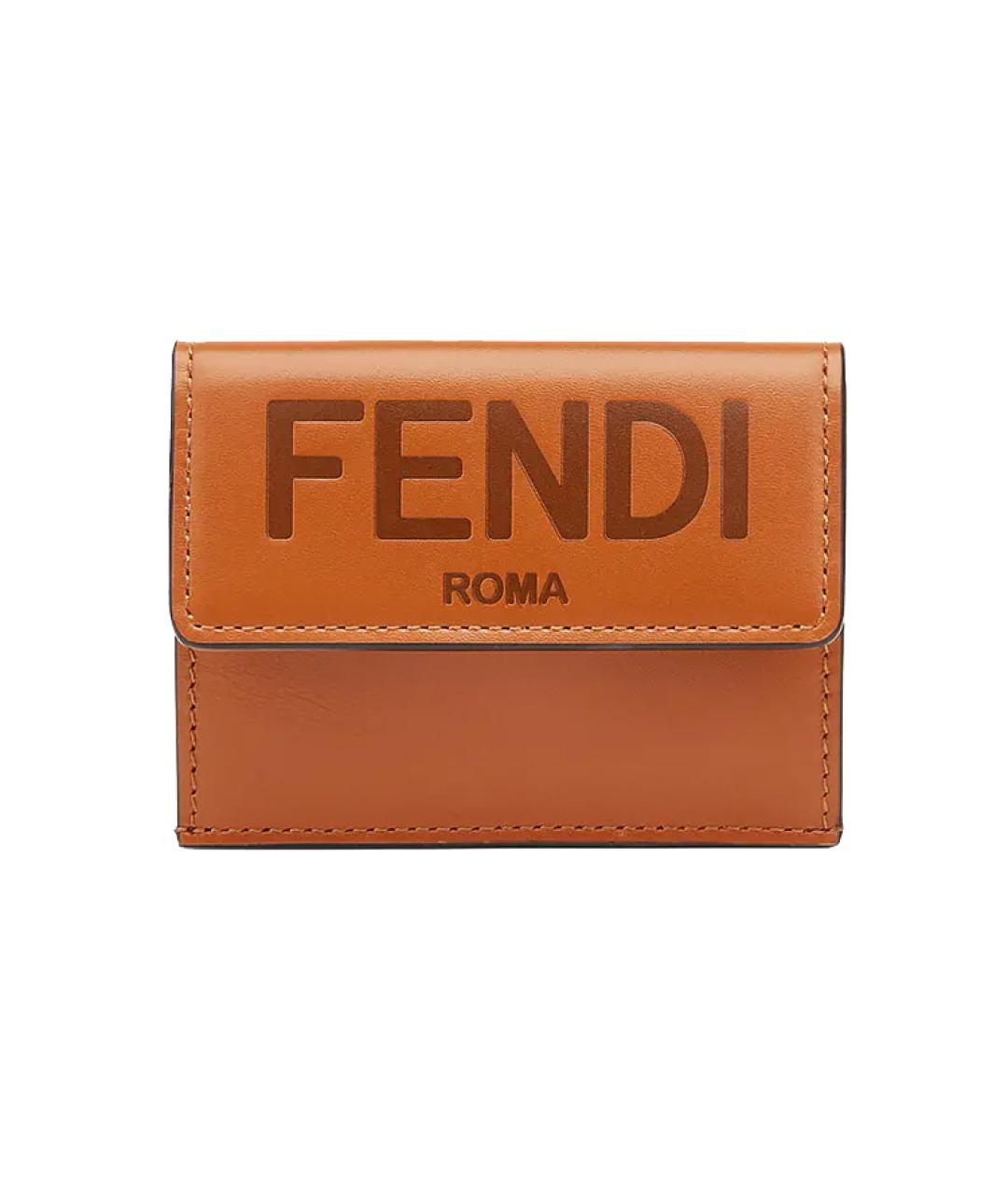 FENDI Коричневый кожаный кошелек, фото 1