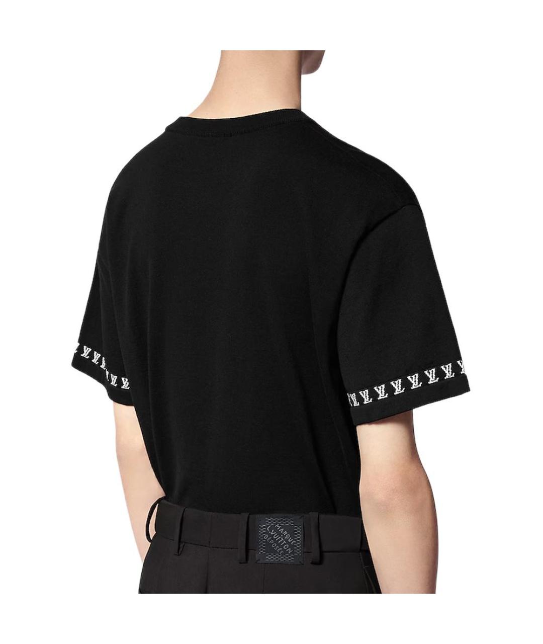 LOUIS VUITTON Черная хлопковая футболка, фото 5