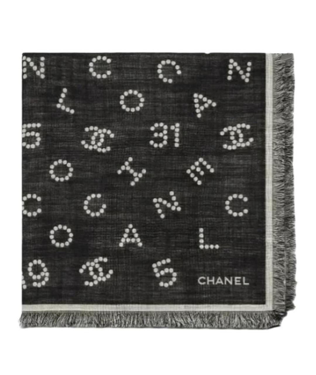CHANEL Черный шарф, фото 2