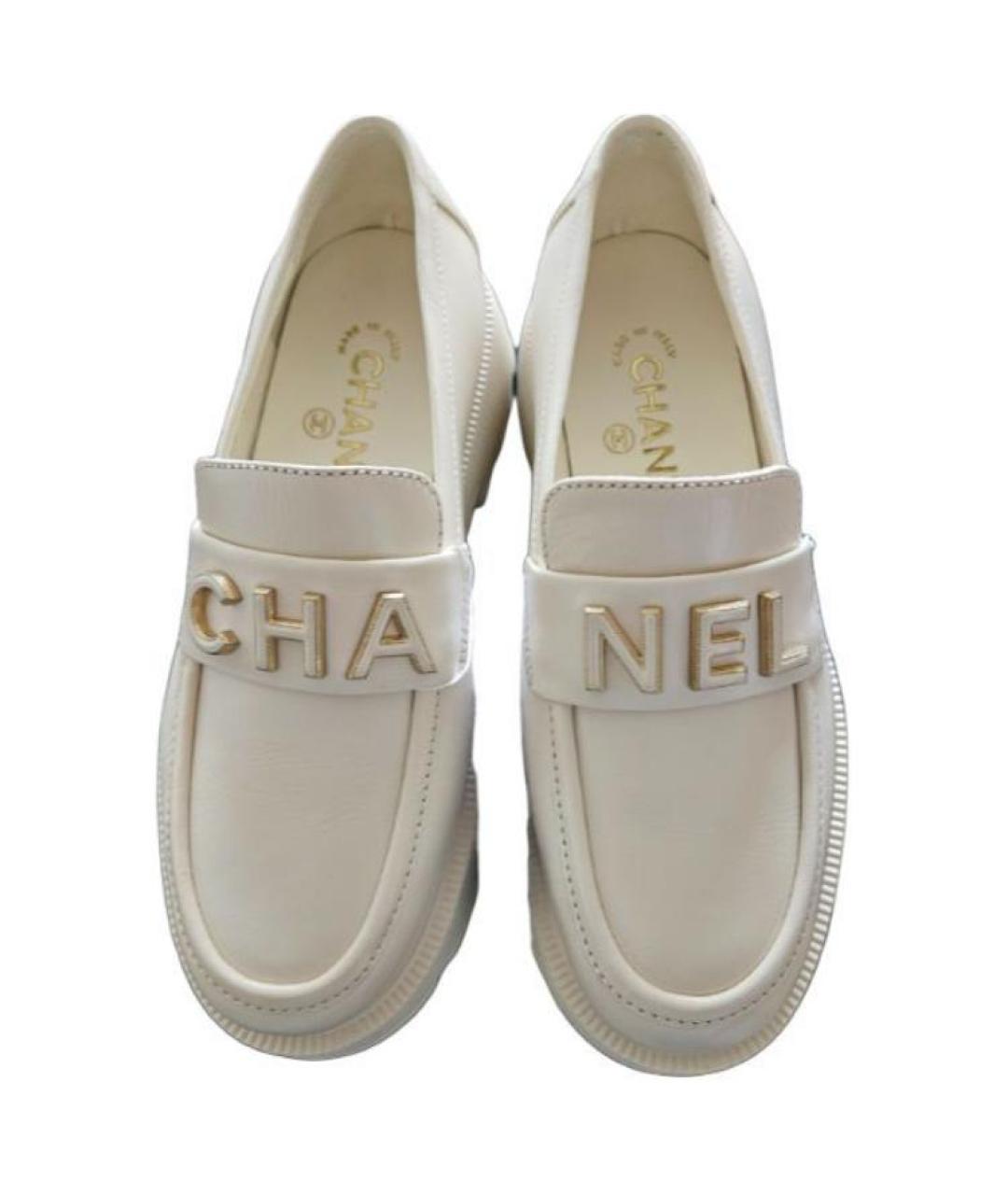 CHANEL Бежевые кожаные лоферы, фото 2