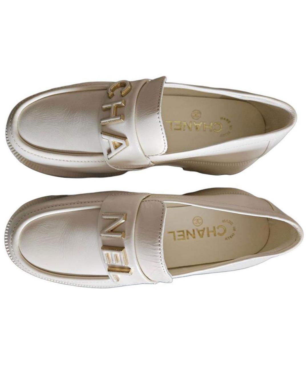 CHANEL Бежевые кожаные лоферы, фото 3