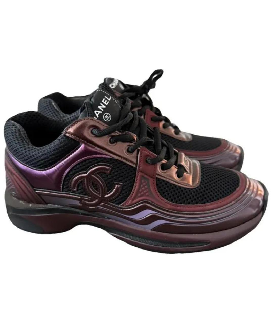 CHANEL Красные кожаные кроссовки, фото 3