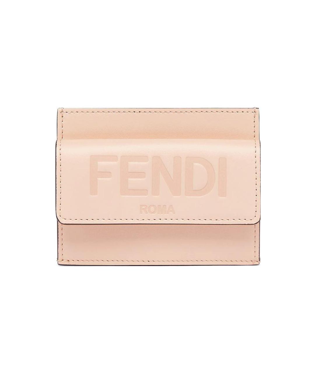 FENDI Розовый кожаный кошелек, фото 1