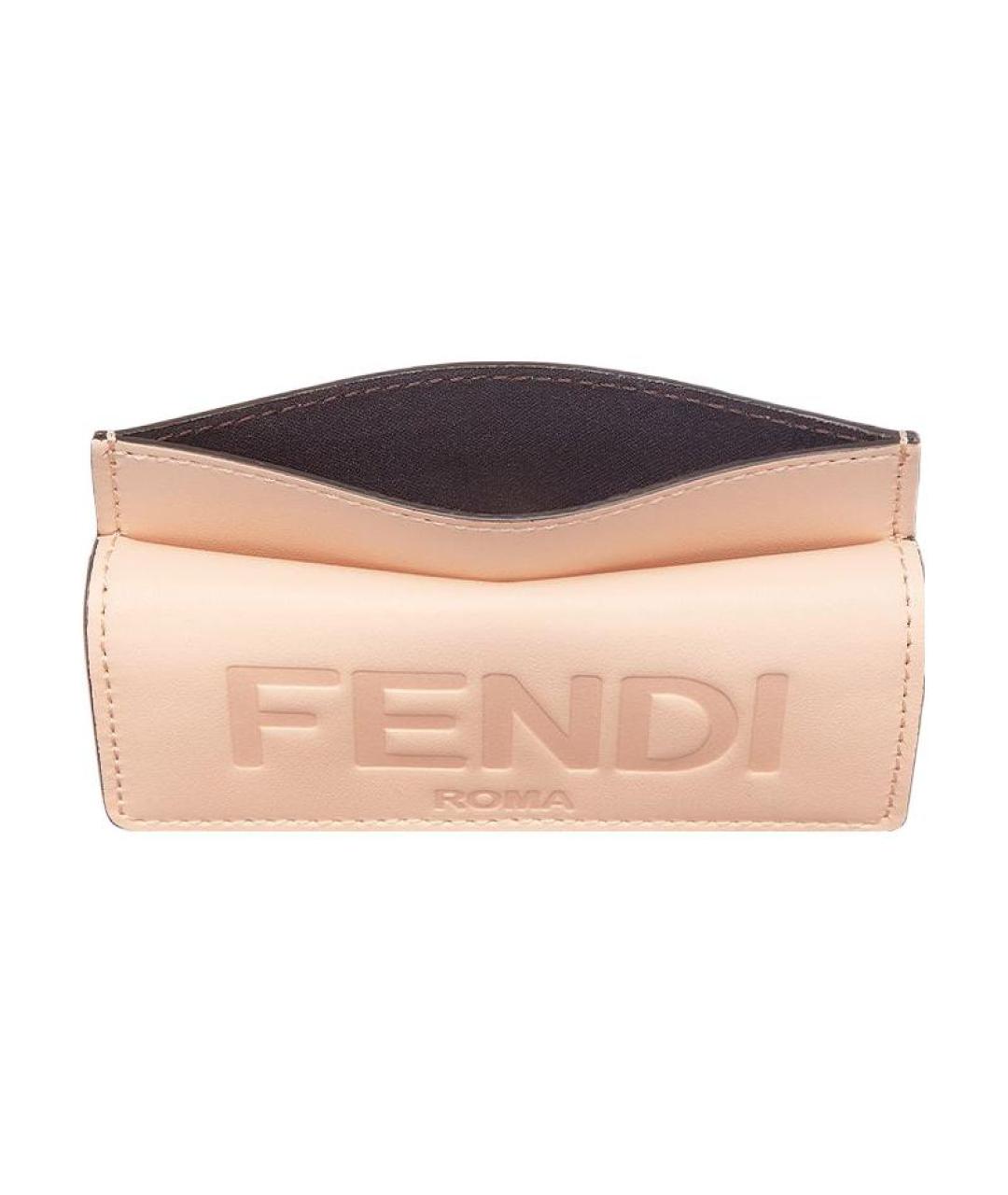 FENDI Розовый кожаный кошелек, фото 4