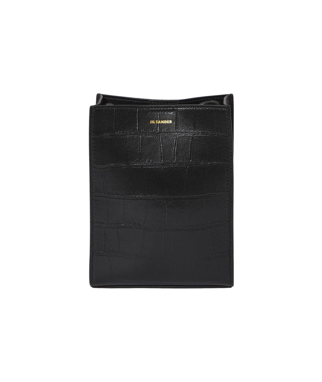 JIL SANDER Черная кожаная сумка через плечо, фото 1