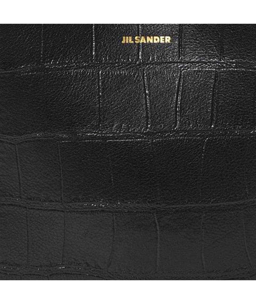 JIL SANDER Черная кожаная сумка через плечо, фото 5