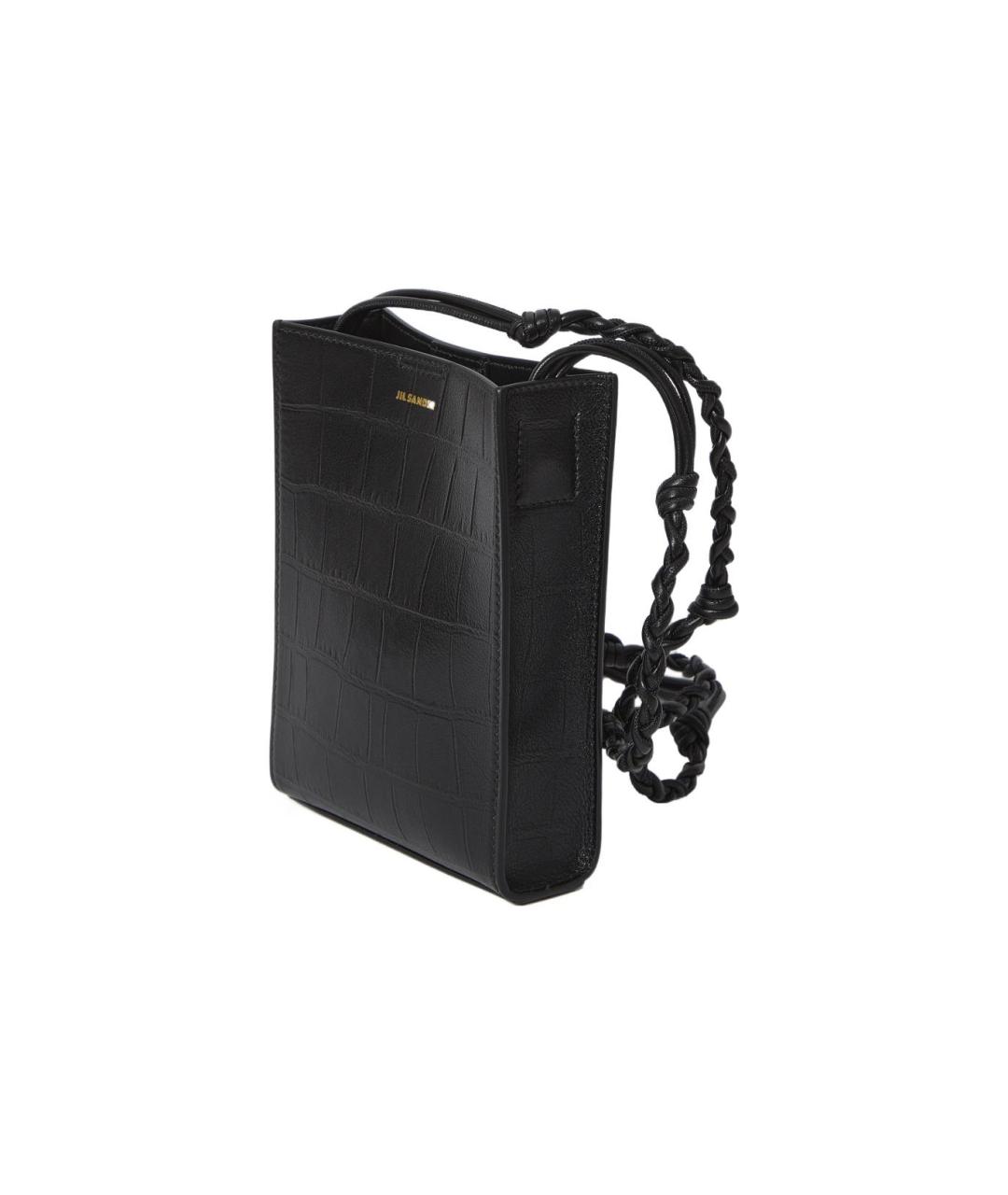 JIL SANDER Черная кожаная сумка через плечо, фото 3