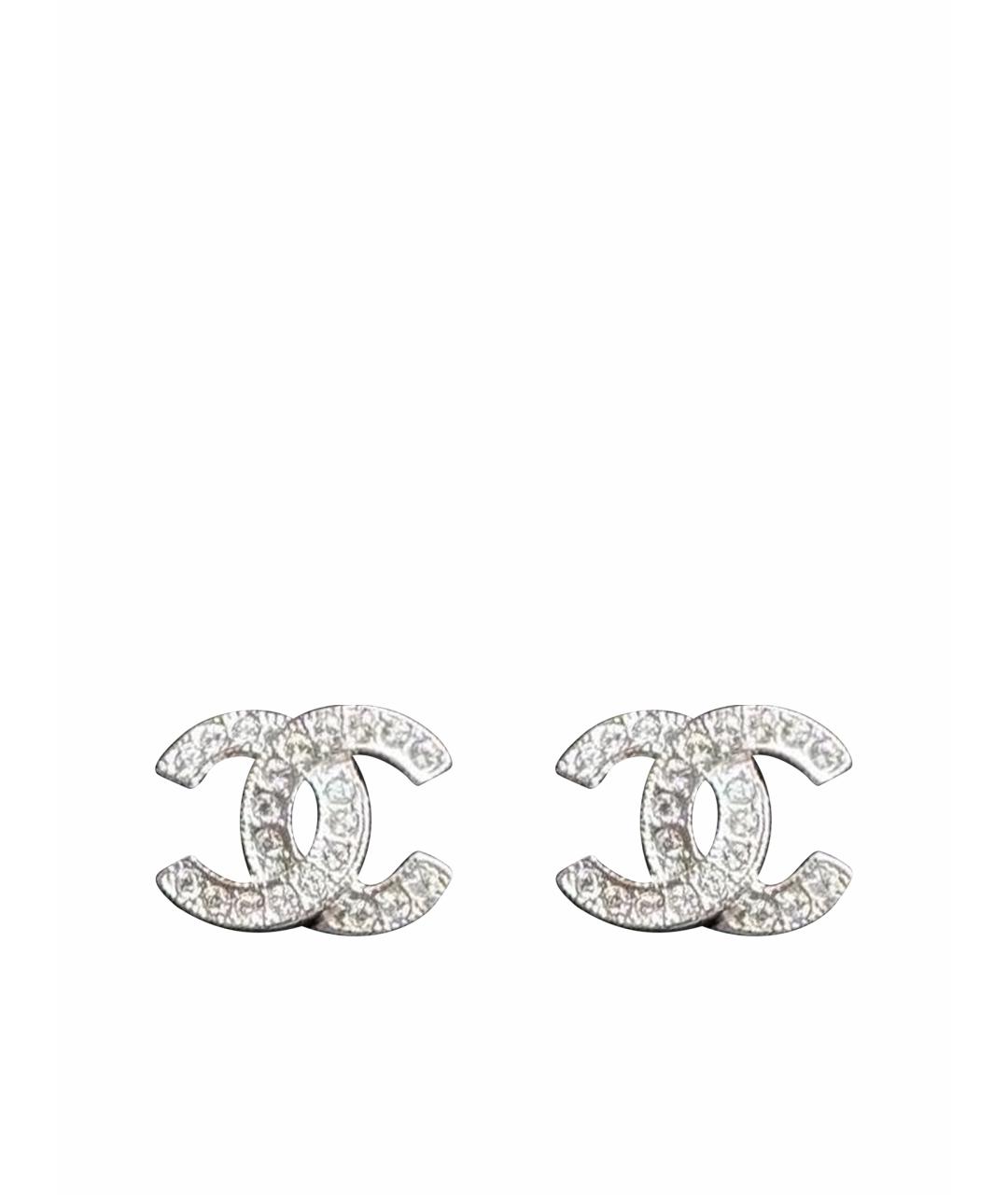 CHANEL Серебряные металлические серьги, фото 1