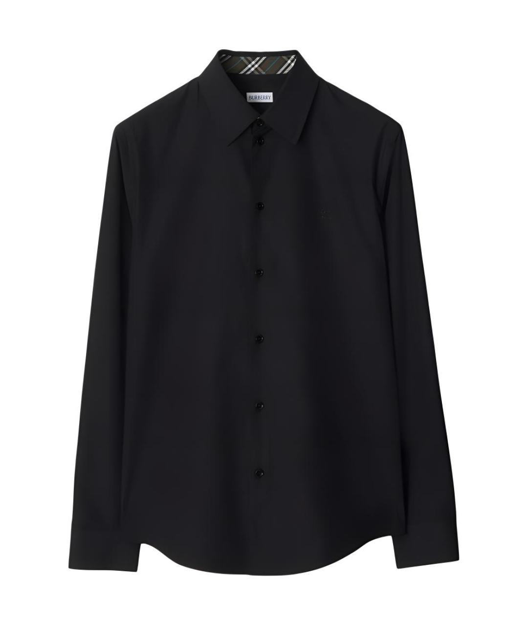 BURBERRY Черная хлопковая классическая рубашка, фото 1