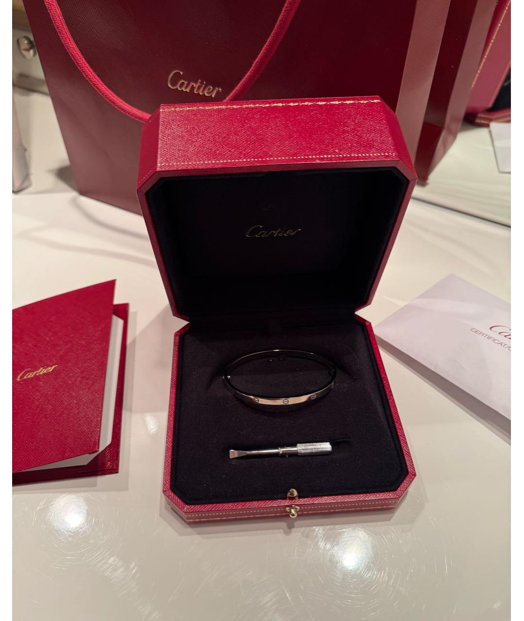 CARTIER Серебрянный браслет из белого золота, фото 6