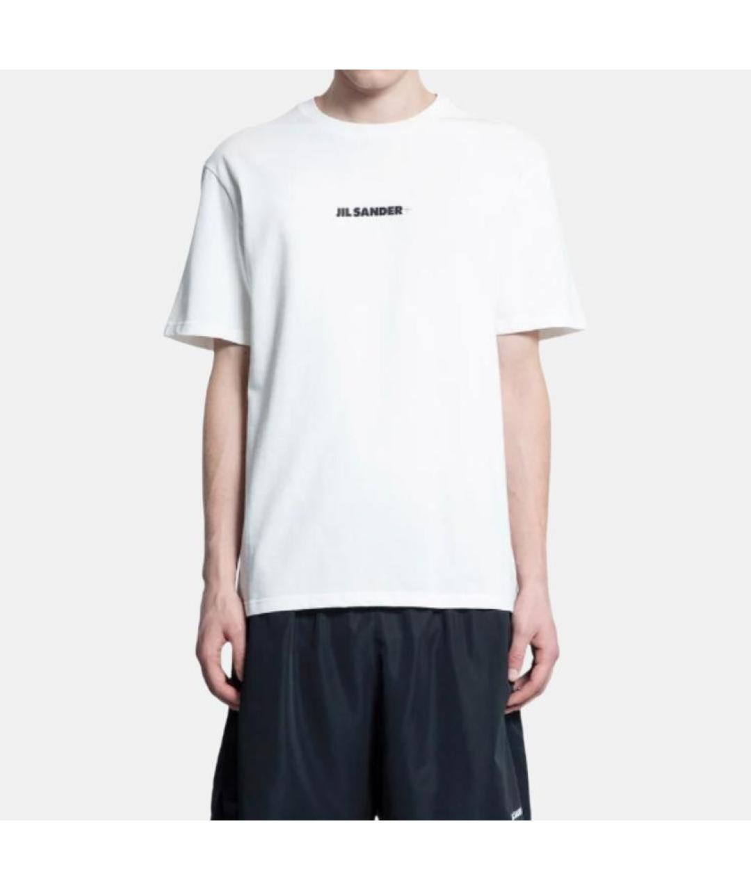 JIL SANDER Белая хлопковая футболка, фото 2