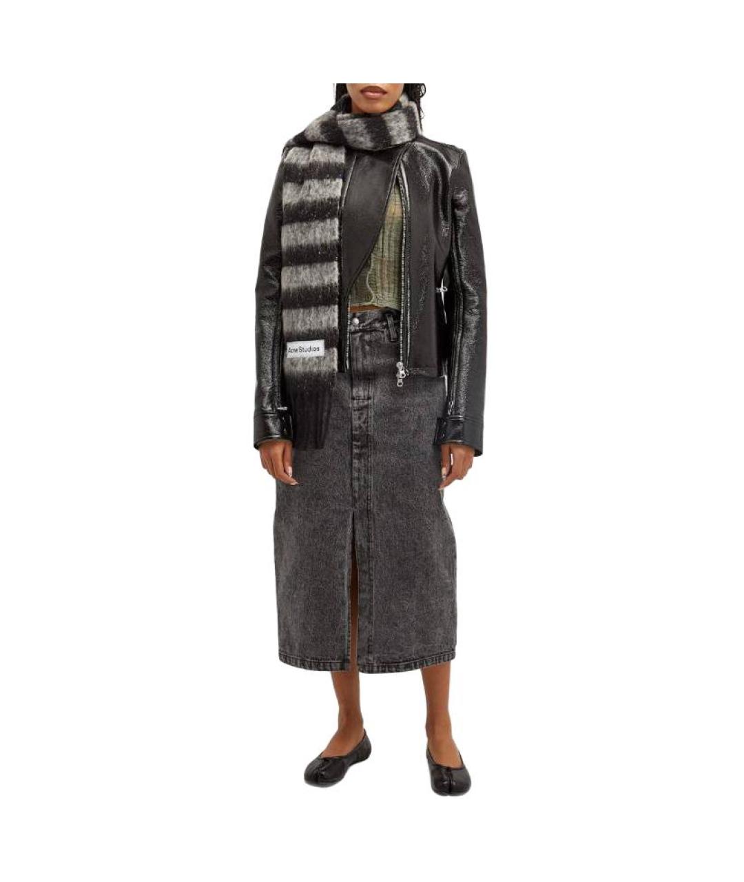 ACNE STUDIOS Серый шерстяной шарф, фото 3