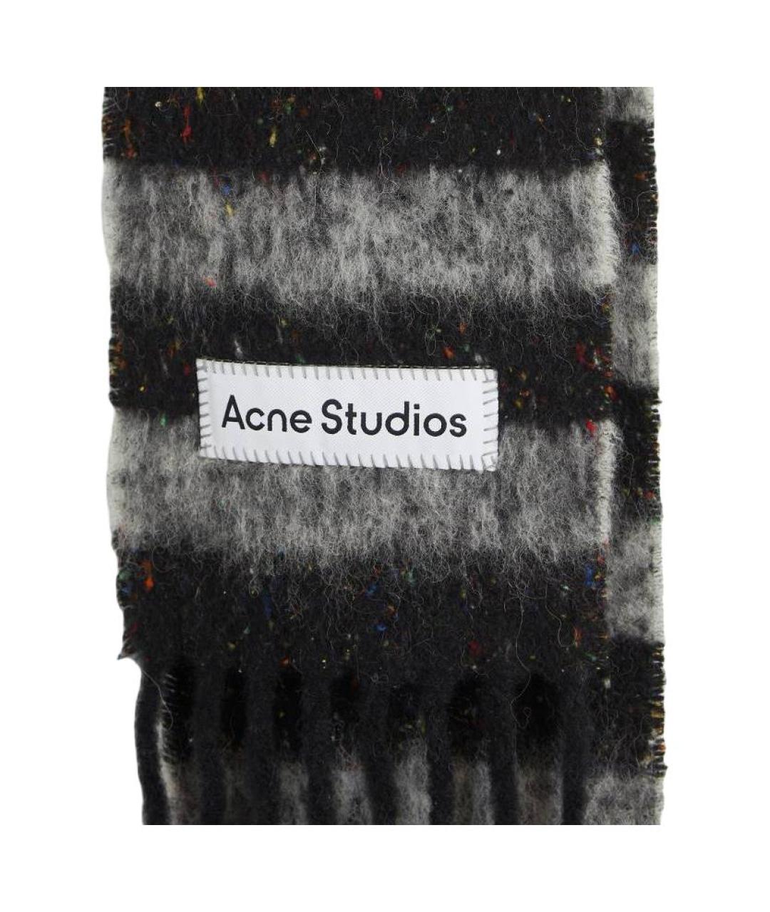 ACNE STUDIOS Серый шерстяной шарф, фото 2