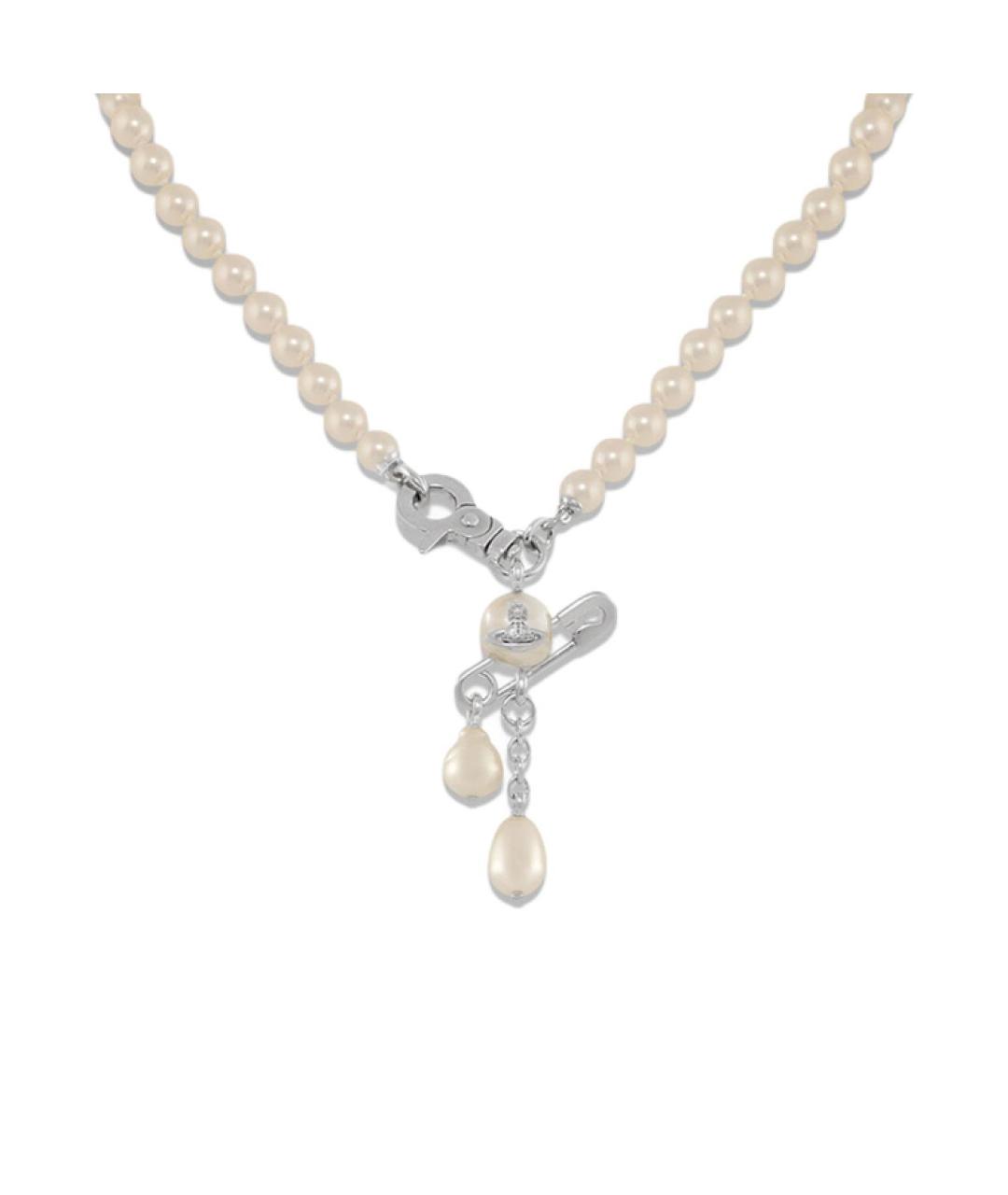 VIVIENNE WESTWOOD Белое латунное колье, фото 2