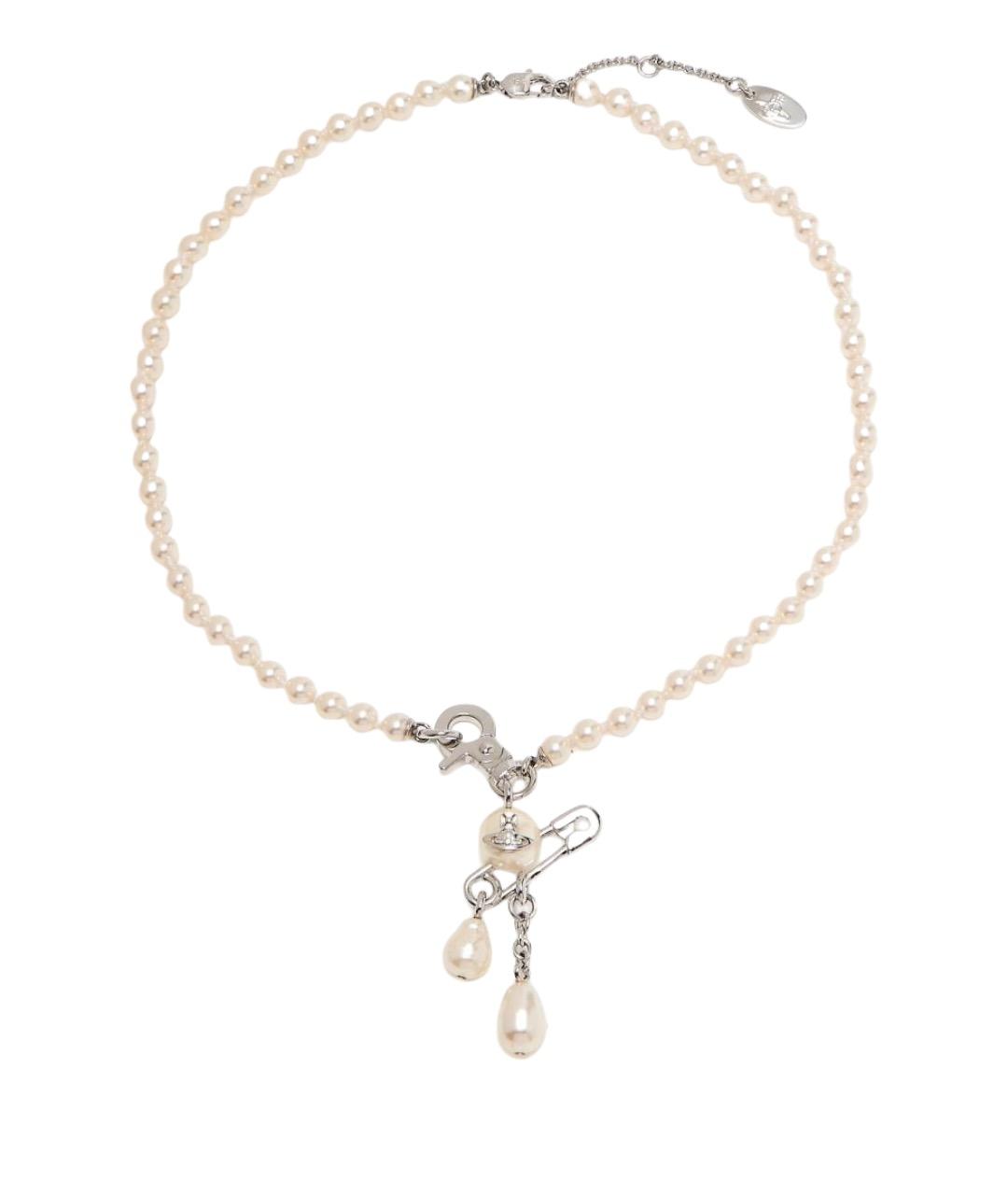 VIVIENNE WESTWOOD Белое латунное колье, фото 1