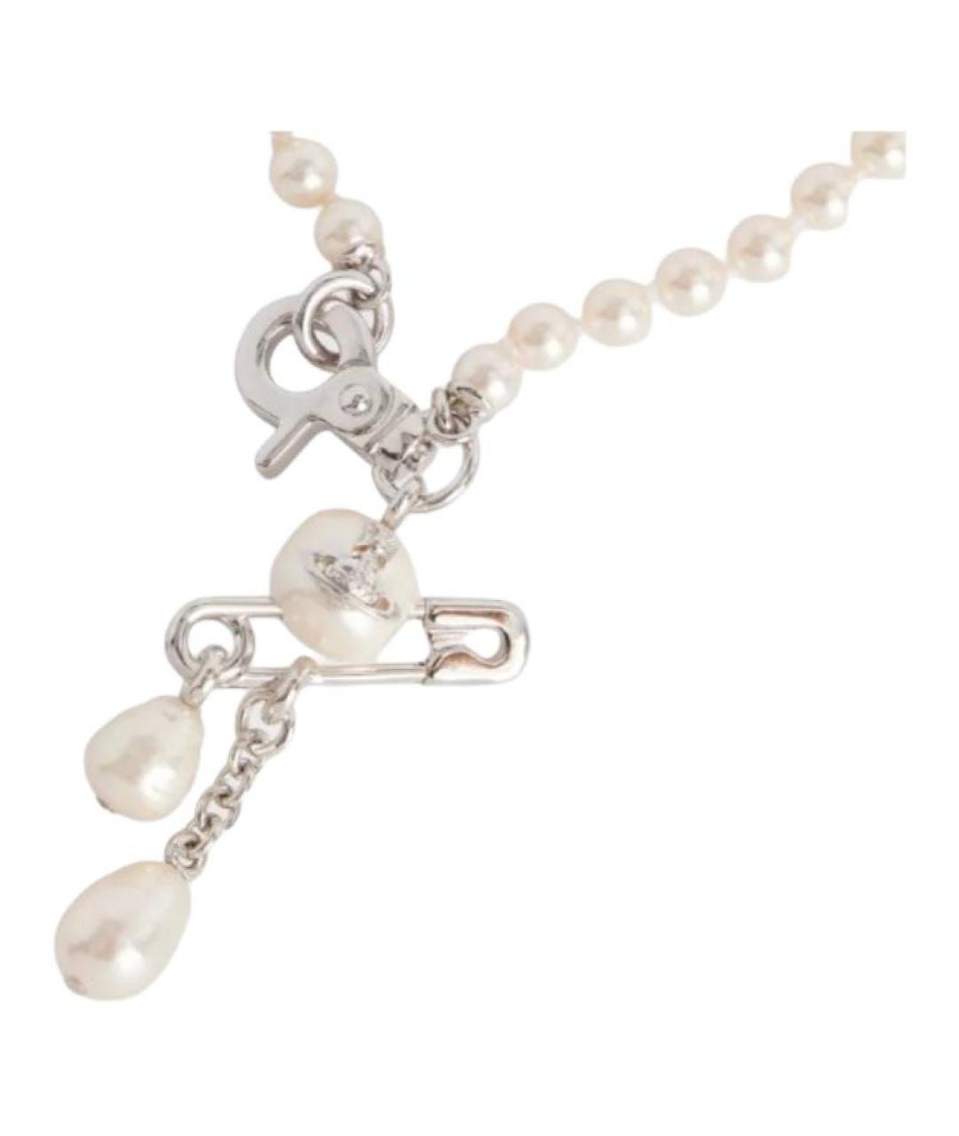 VIVIENNE WESTWOOD Белое латунное колье, фото 3