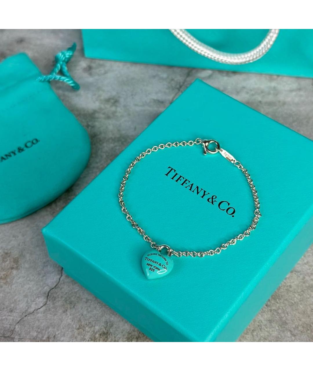 TIFFANY&CO Бирюзовый серебряный браслет, фото 2