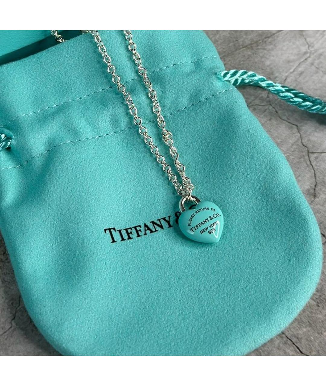 TIFFANY&CO Бирюзовая серебряная подвеска, фото 3