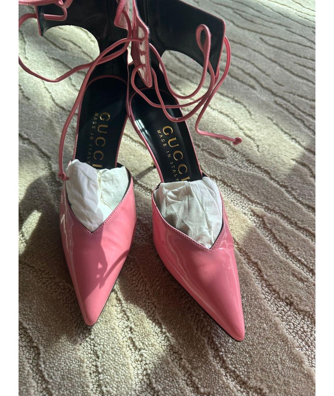 GUCCI Розовые туфли из лакированной кожи, фото 3