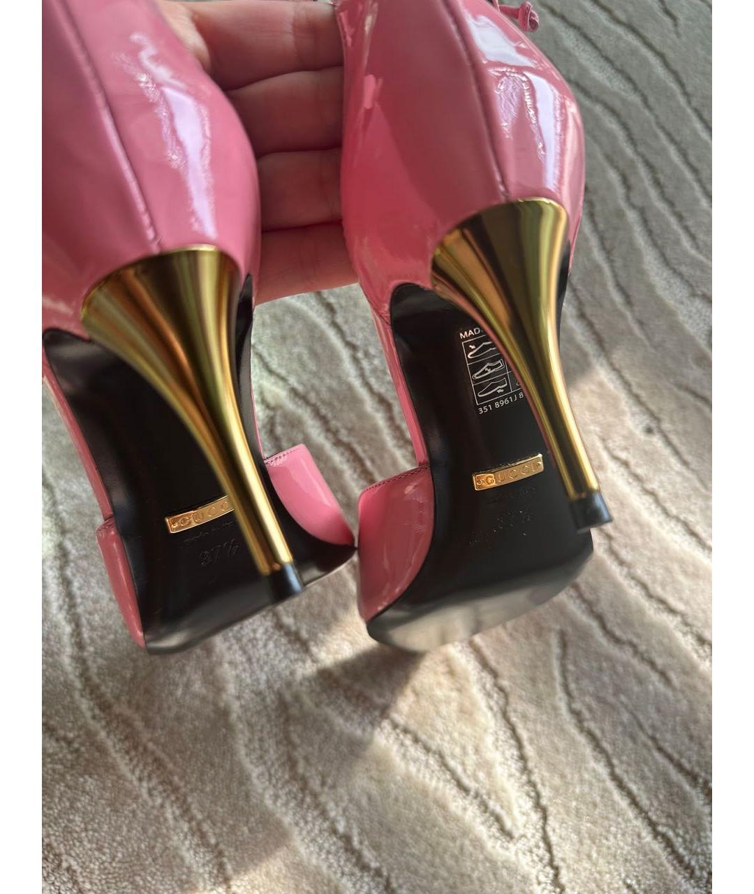 GUCCI Розовые туфли из лакированной кожи, фото 6