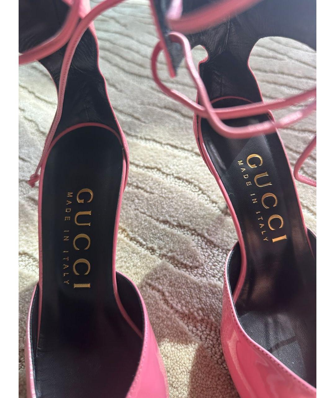 GUCCI Розовые туфли из лакированной кожи, фото 4