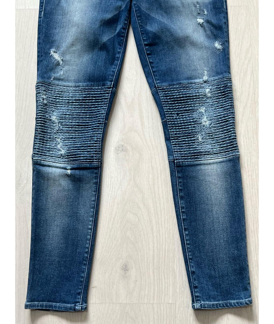 TRUE RELIGION Синие хлопко-эластановые джинсы слим, фото 6