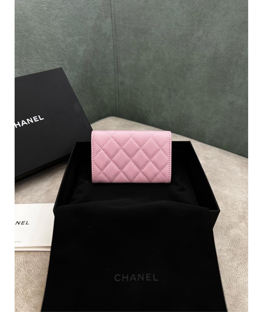 CHANEL Розовый кожаный кардхолдер, фото 3