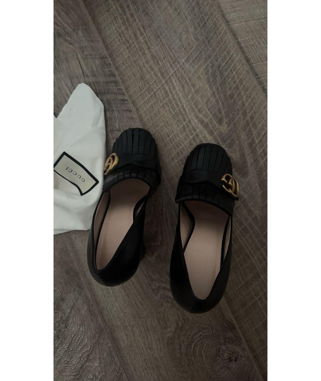 GUCCI Черные кожаные туфли, фото 3