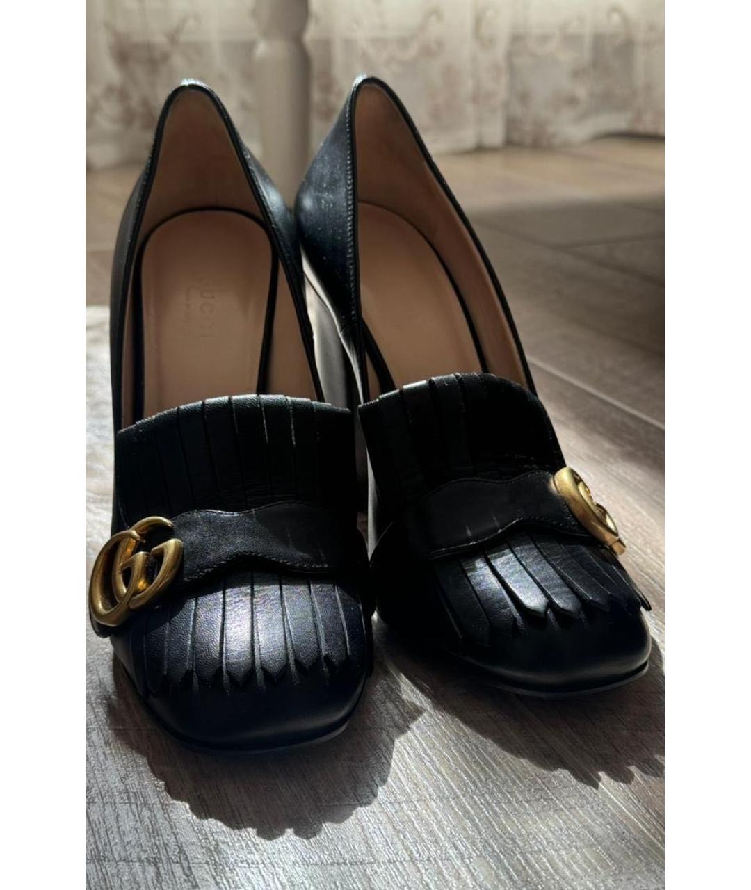 GUCCI Черные кожаные туфли, фото 2
