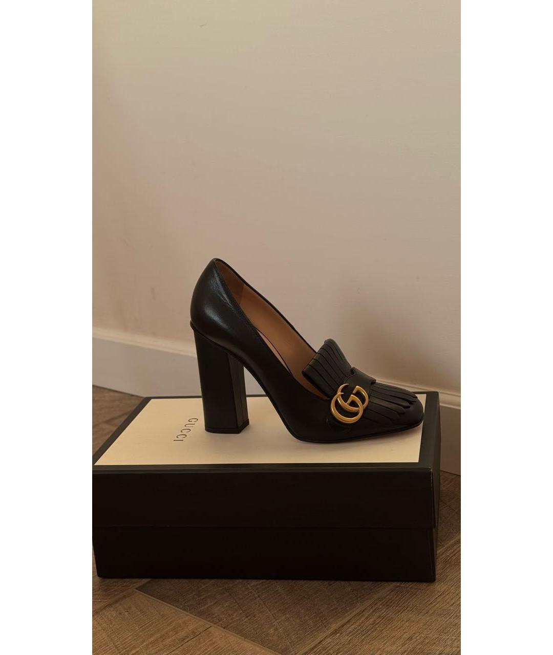 GUCCI Черные кожаные туфли, фото 6
