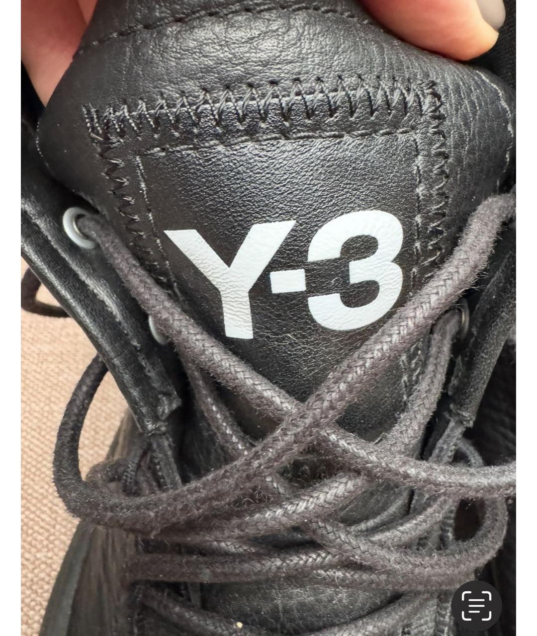 Y-3 Черные кожаные кроссовки, фото 7