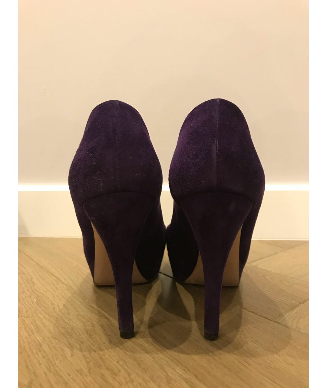 GUCCI Фиолетовые замшевые туфли, фото 4