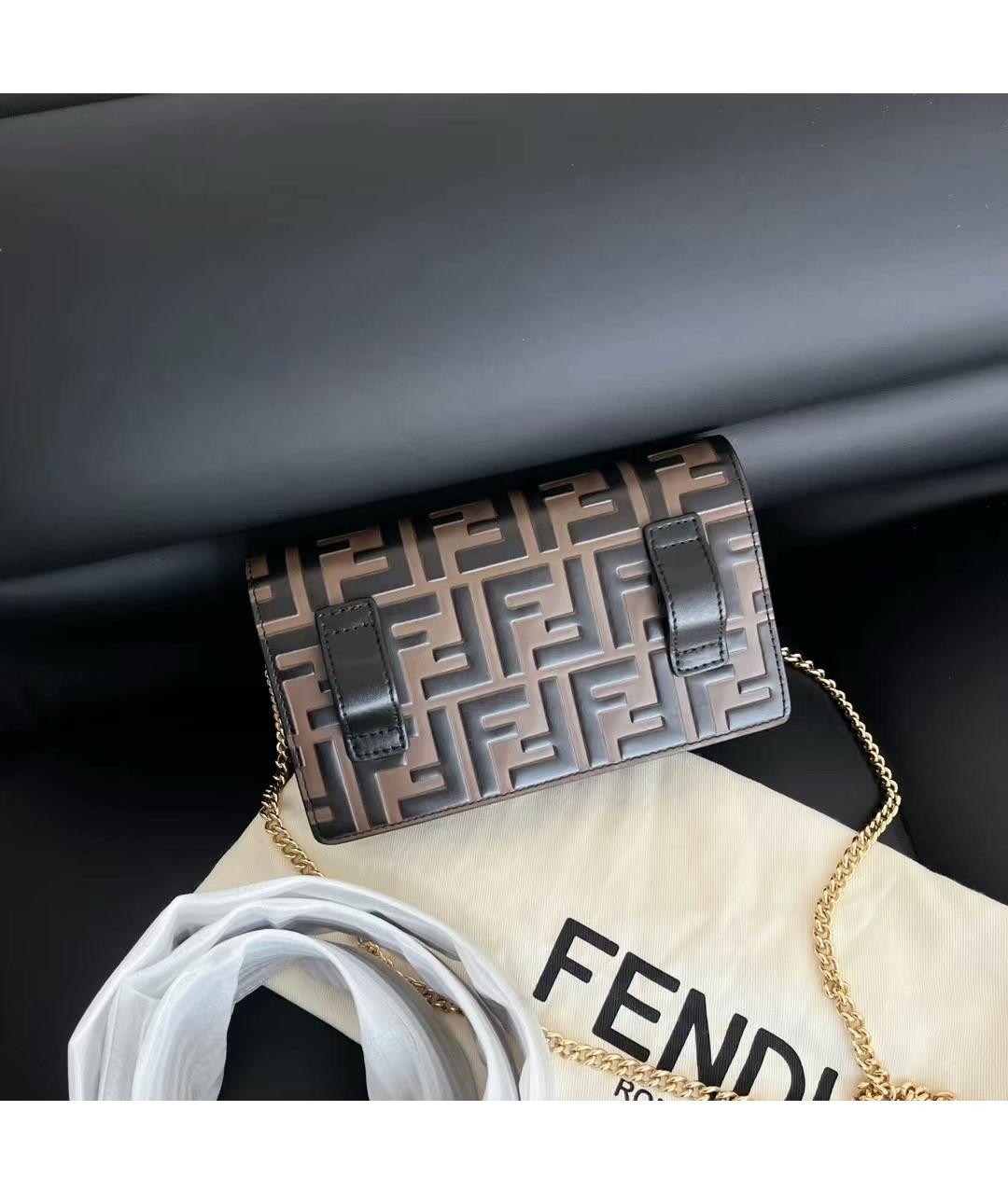 FENDI Коричневая поясная сумка, фото 5