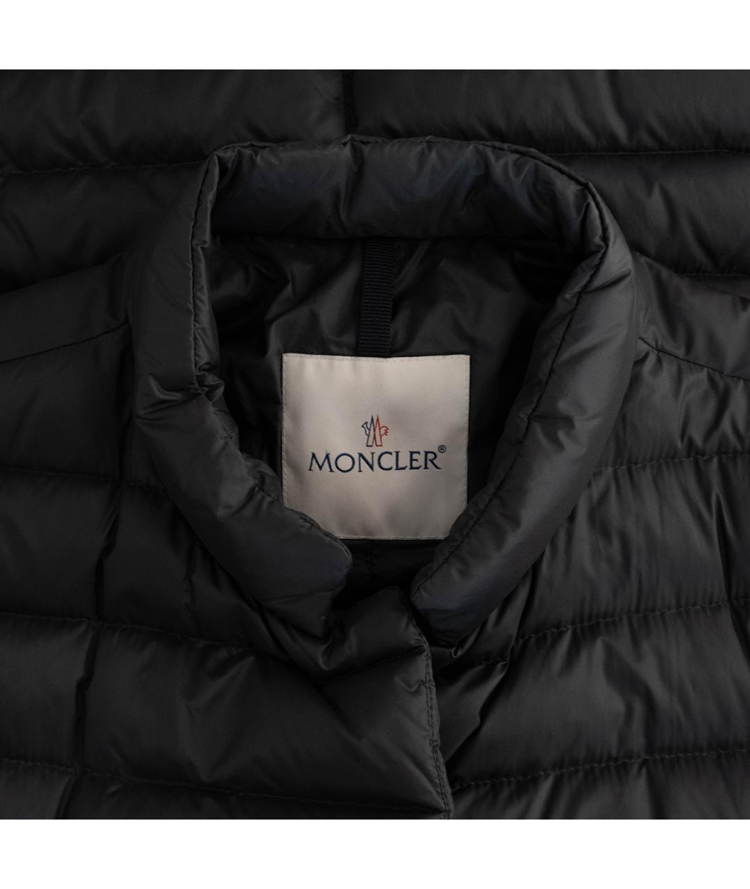 MONCLER Серое полиамидовое пальто, фото 3