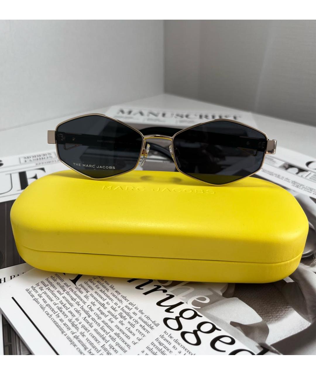 MARC JACOBS Черные металлические солнцезащитные очки, фото 2