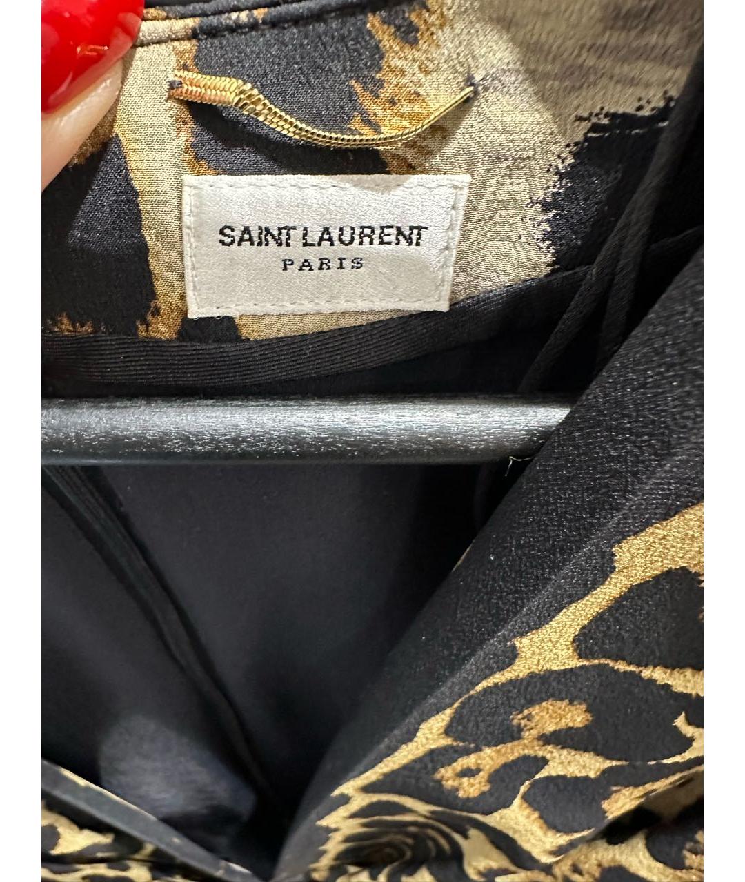 SAINT LAURENT Коричневая шелковая блузы, фото 3