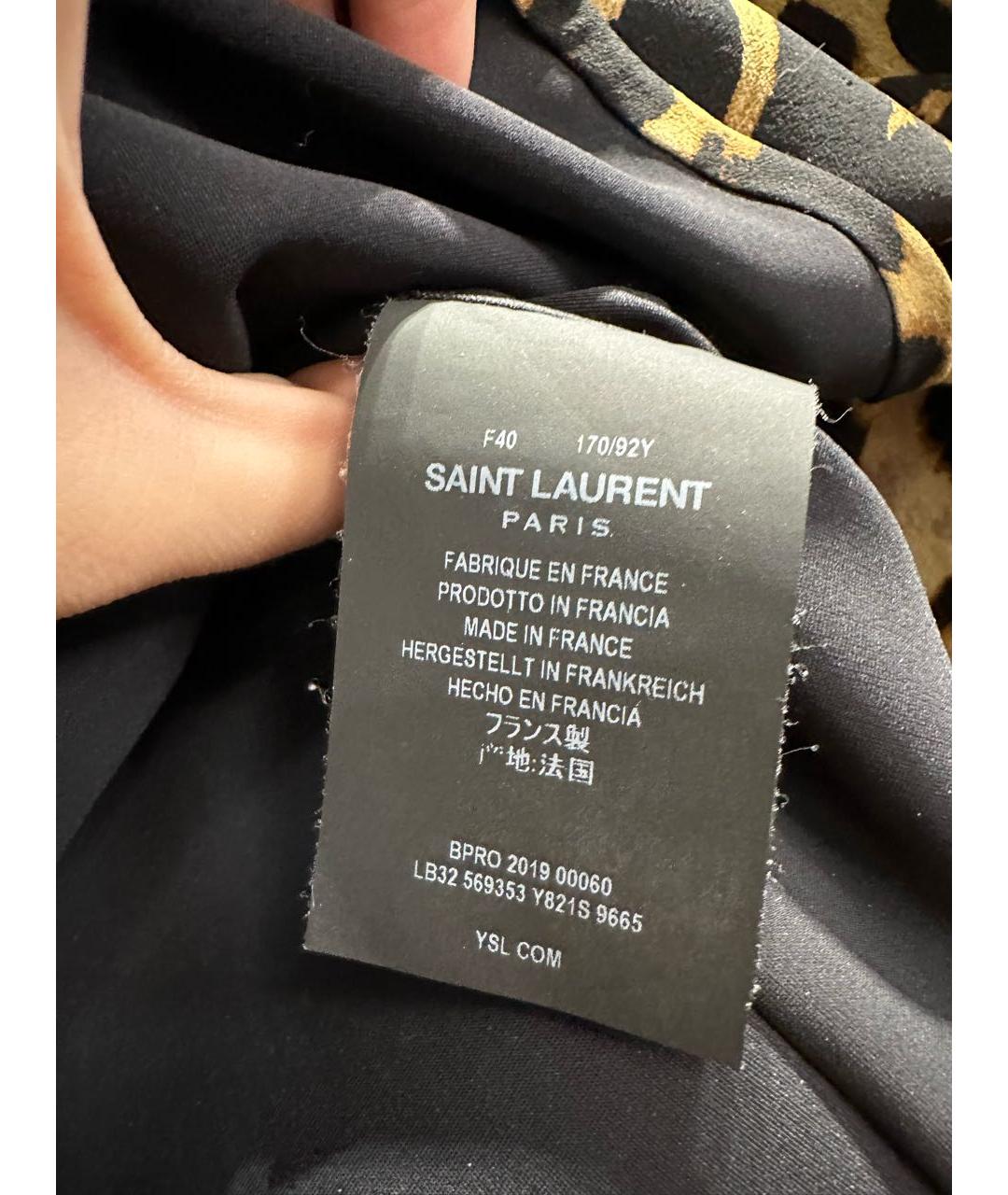 SAINT LAURENT Коричневая шелковая блузы, фото 4