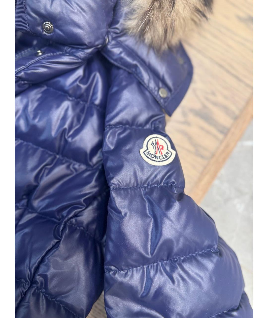 MONCLER Фиолетовый полиамидовый пуховик, фото 6